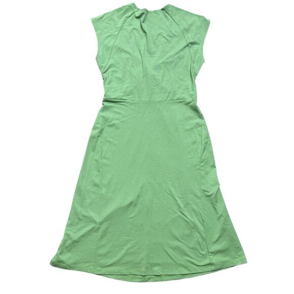 Patagonia Banda Dress Medium Green Twist Front Midi Sleeveless Stretch Gorpcore - Picture 2 of 7